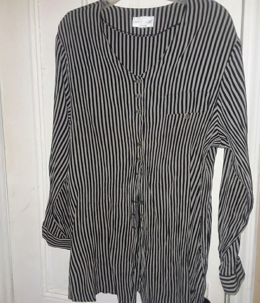 SALE 35%OFF WOMAN STRIP BLOUSE BY Camille Claudel